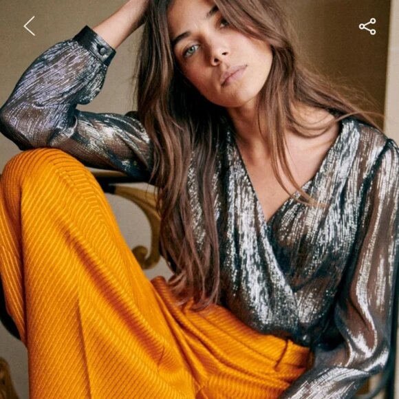 Sezane Metallic Abelia Blouse - Picture 2 of 2